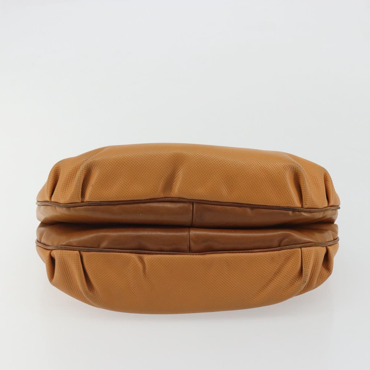 BOTTEGA VENETA Hand Bag PVC Canvas Beige Gold Auth BAZ703
