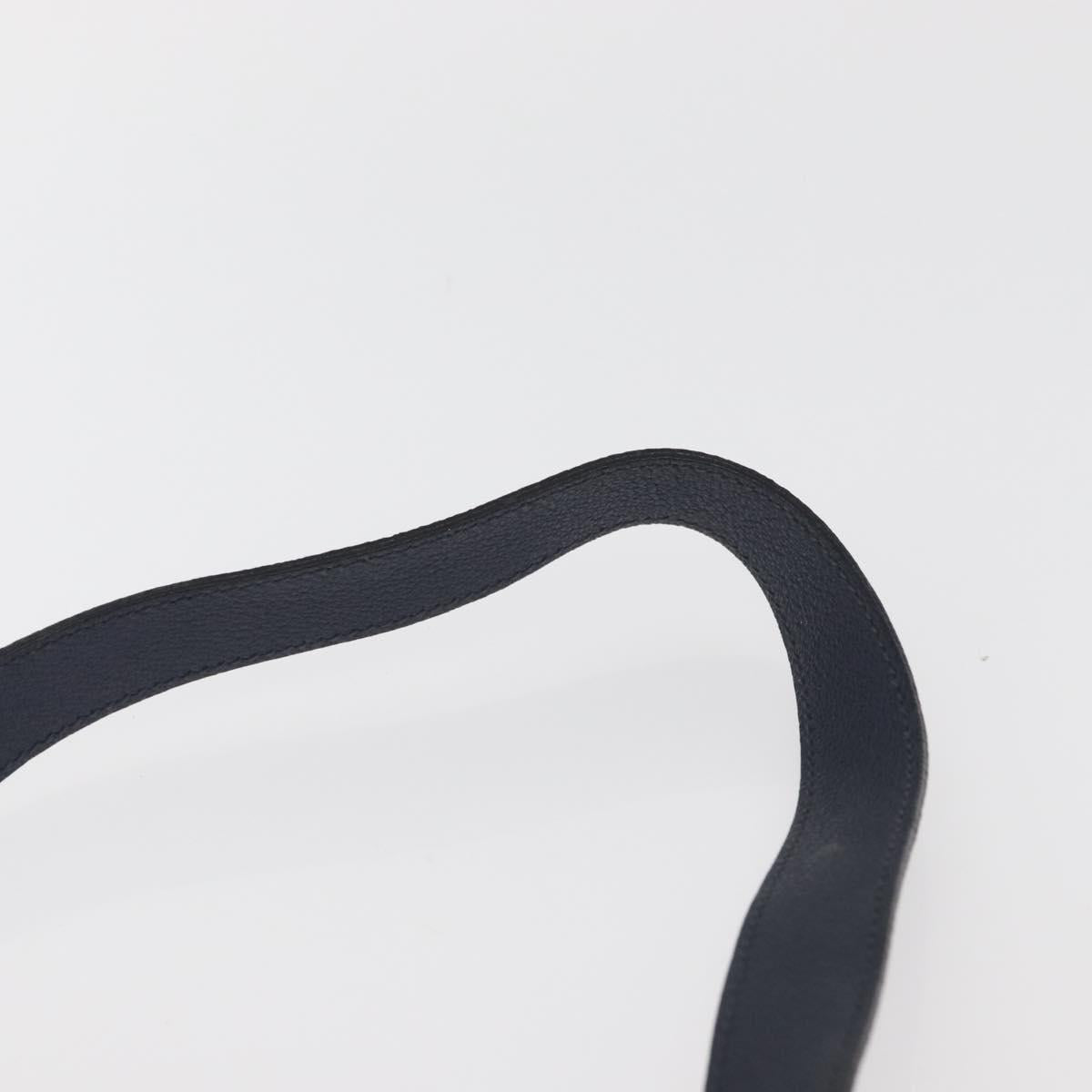 GUCCI Bamboo Horsebit Shoulder Bag Suede 2way Navy Gold Auth BAZ706