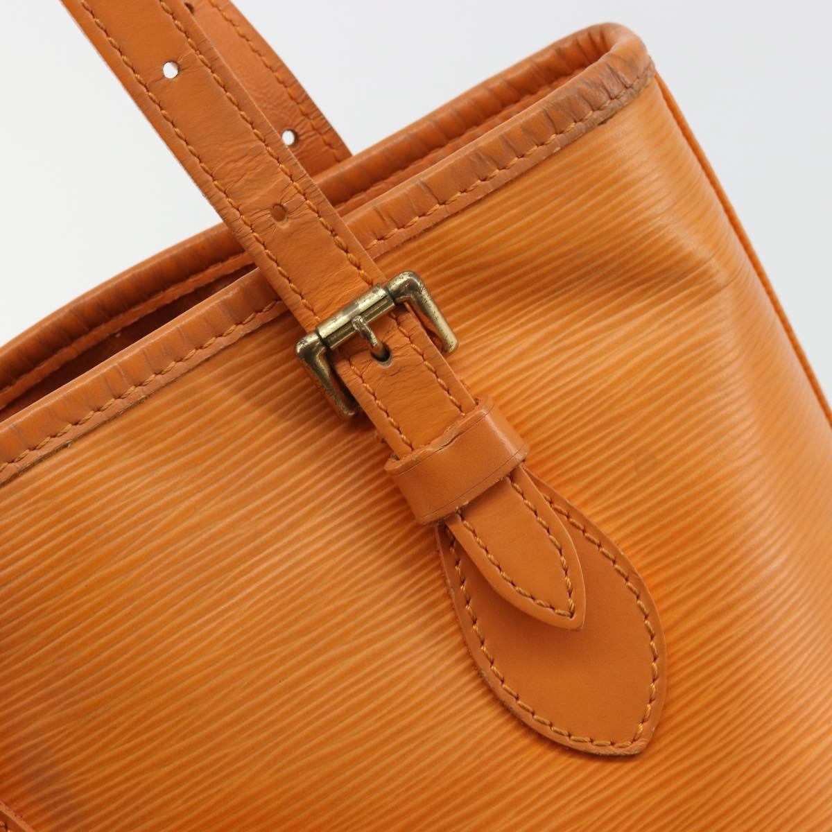 LOUIS VUITTON Epi Bucket PM Shoulder Bag Orange Mandarin M5899H LV Auth BAZ712A