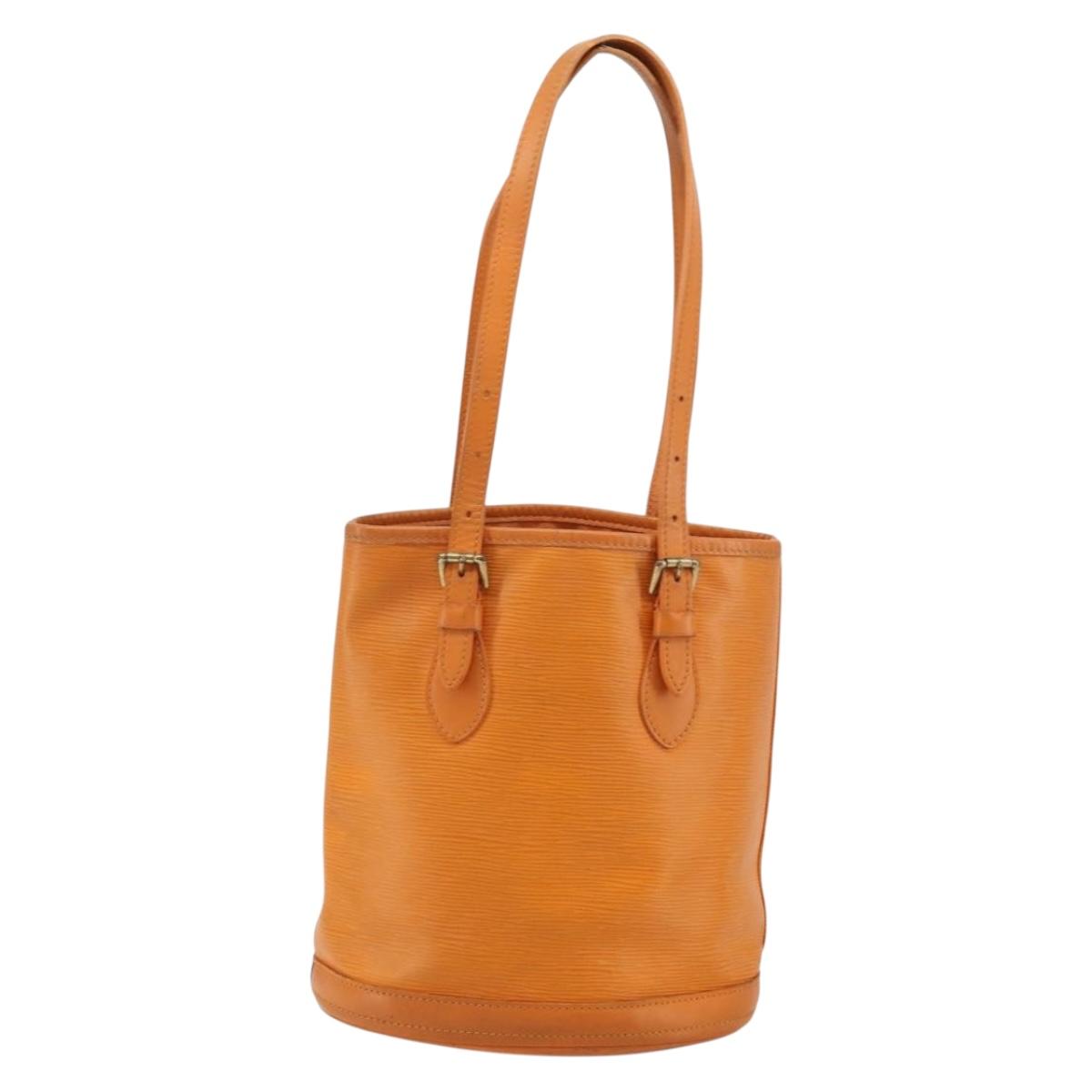 LOUIS VUITTON Epi Bucket PM Shoulder Bag Orange Mandarin M5899H LV Auth BAZ712A