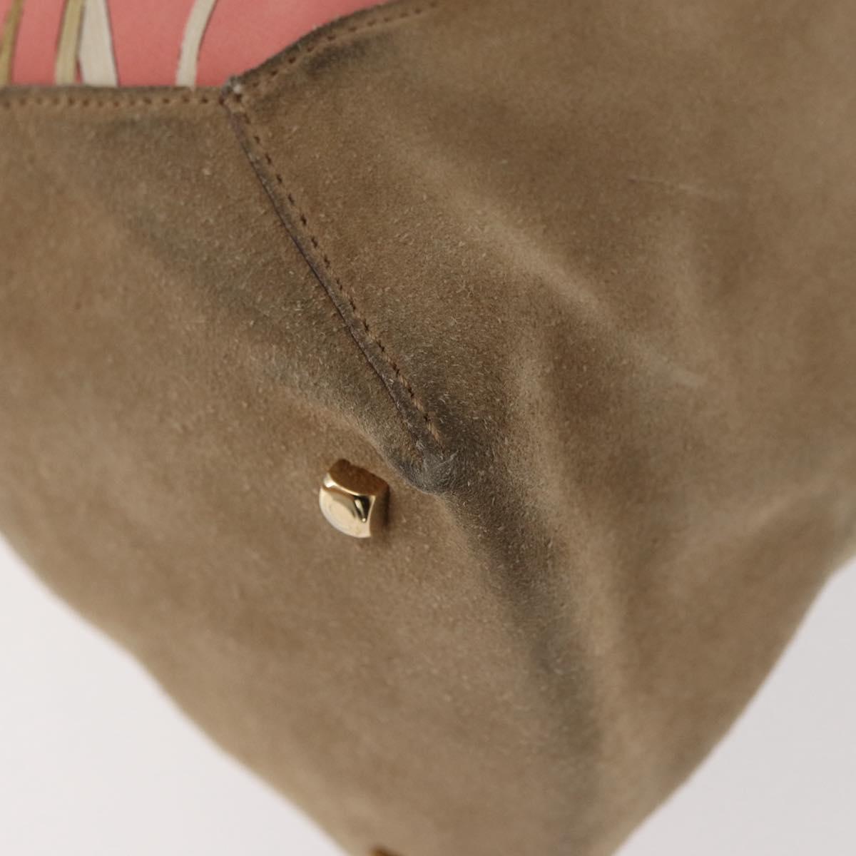Salvatore Ferragamo Tote Bag Nylon Beige Gold Auth BAZ714A