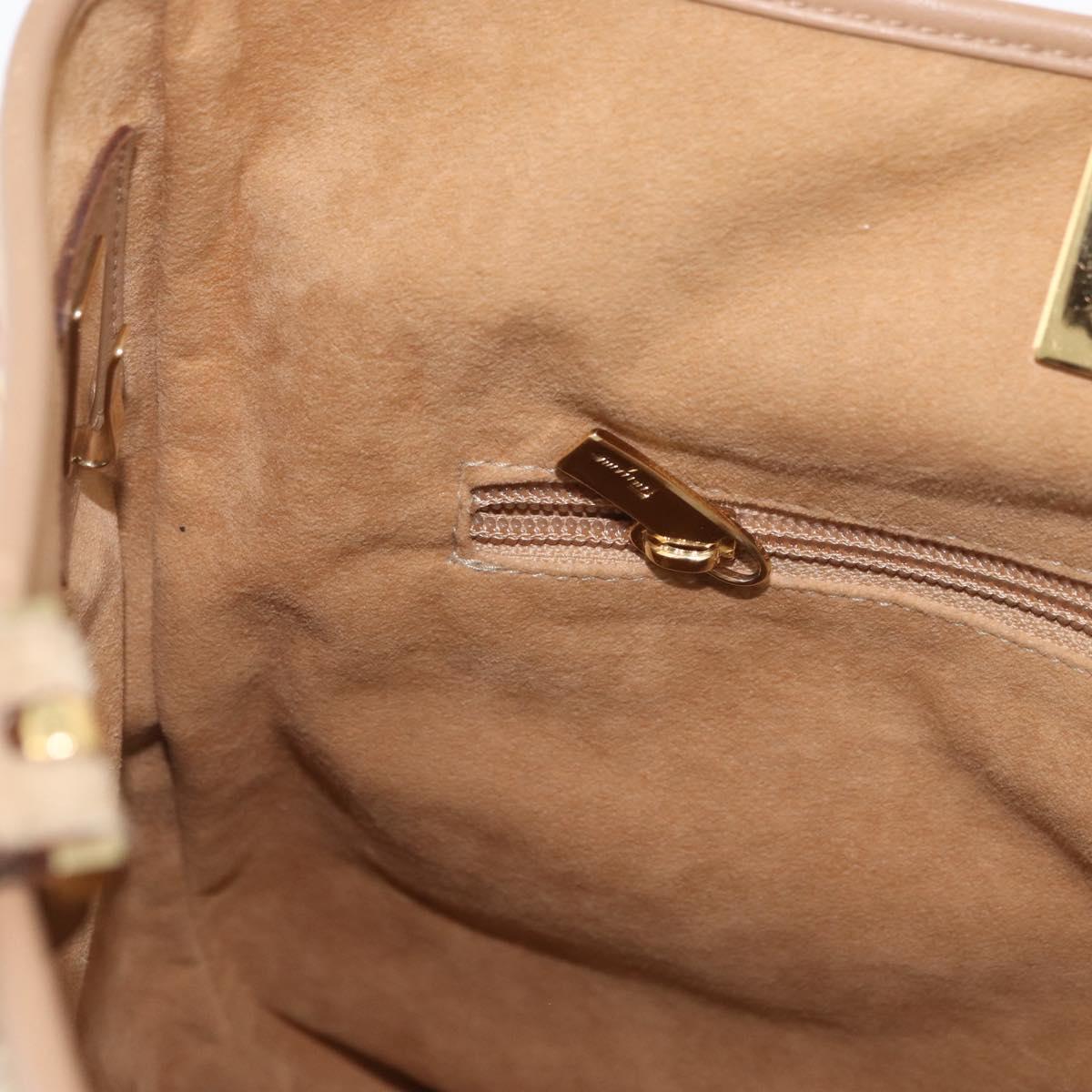 Salvatore Ferragamo Tote Bag Nylon Beige Gold Auth BAZ714A