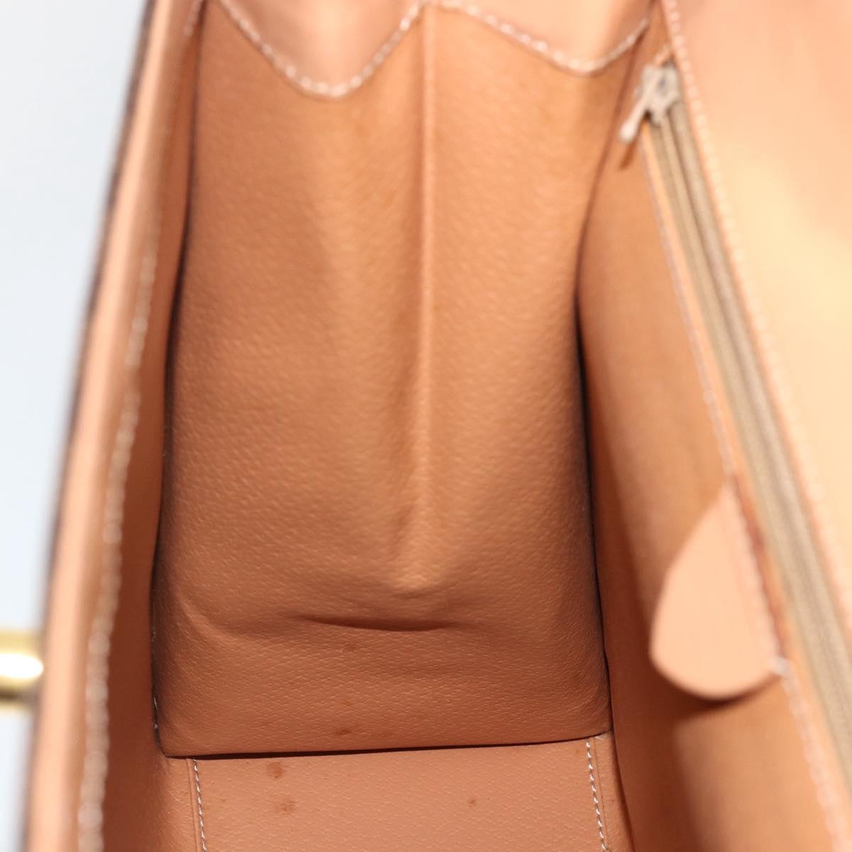 CELINE Macadam Canvas Hand Bag PVC Leather Brown Gold Auth BAZ721A