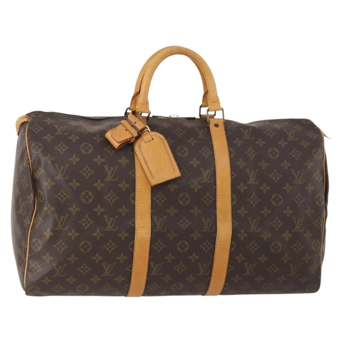 LOUIS VUITTON Monogram Keepall 50 Boston Bag M41426 LV Auth BAZ723A