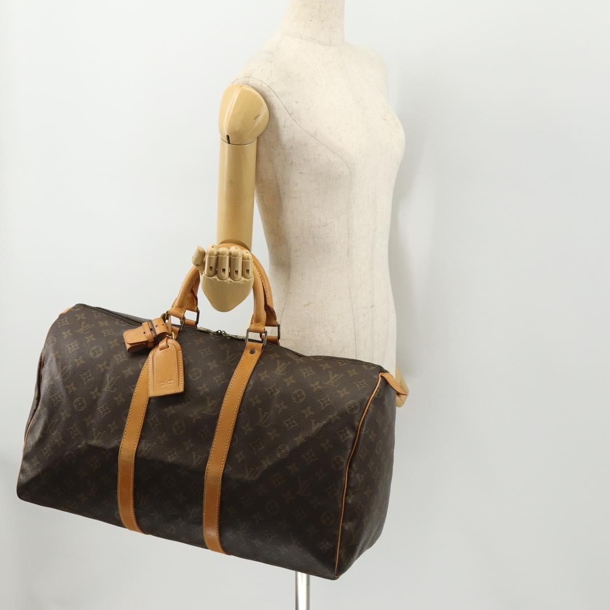 LOUIS VUITTON Monogram Keepall 50 Boston Bag M41426 LV Auth BAZ723A