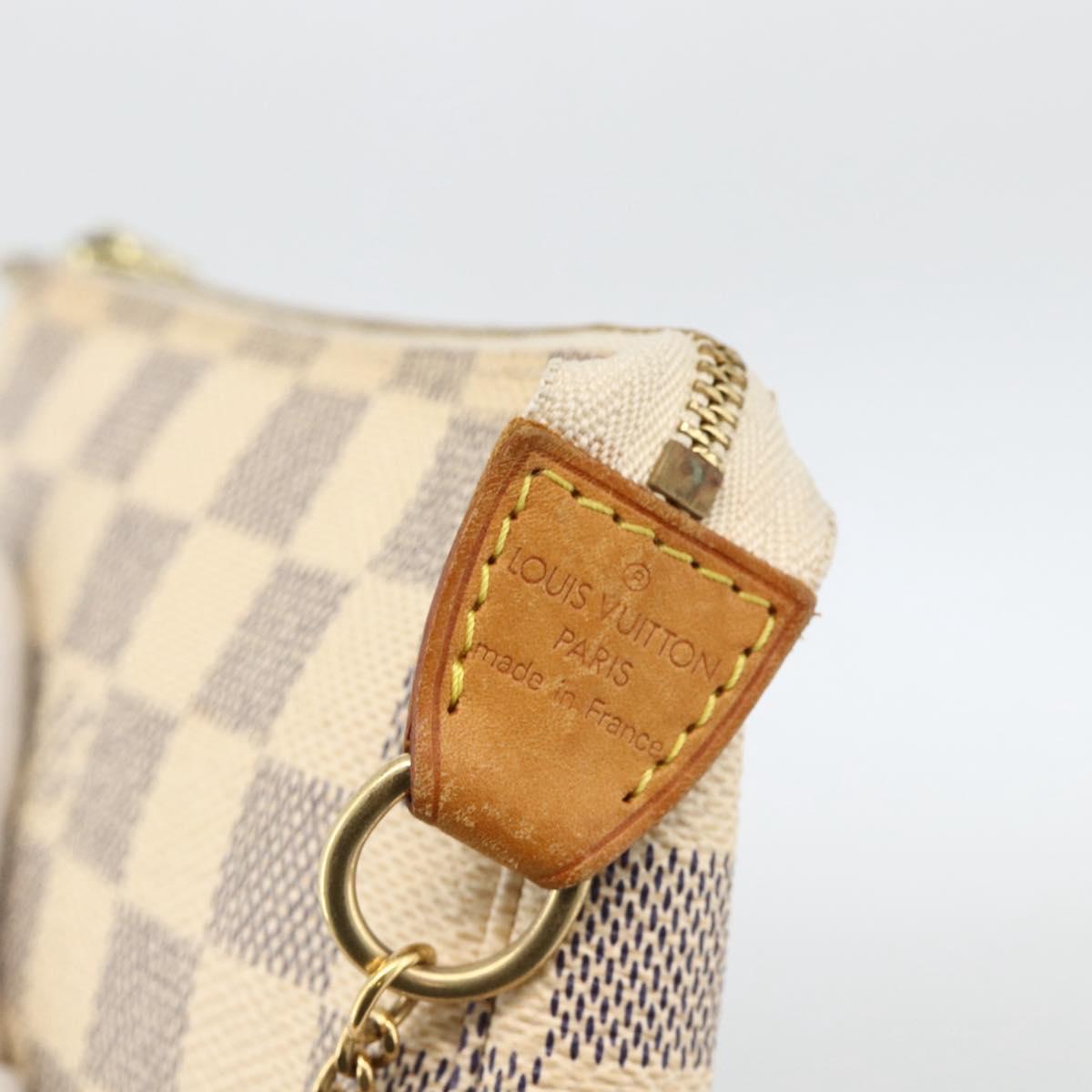 LOUIS VUITTON Damier Azur Mini Pochette Accessoires Pouch N63005 LV Auth BAZ726A