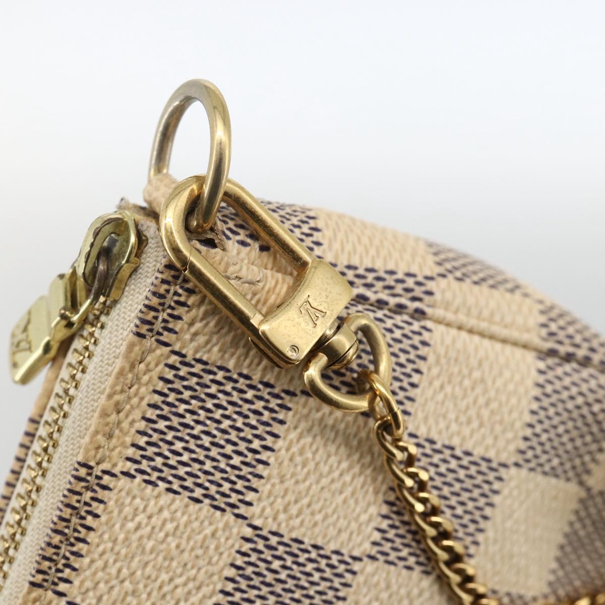 LOUIS VUITTON Damier Azur Mini Pochette Accessoires Pouch N63005 LV Auth BAZ726A