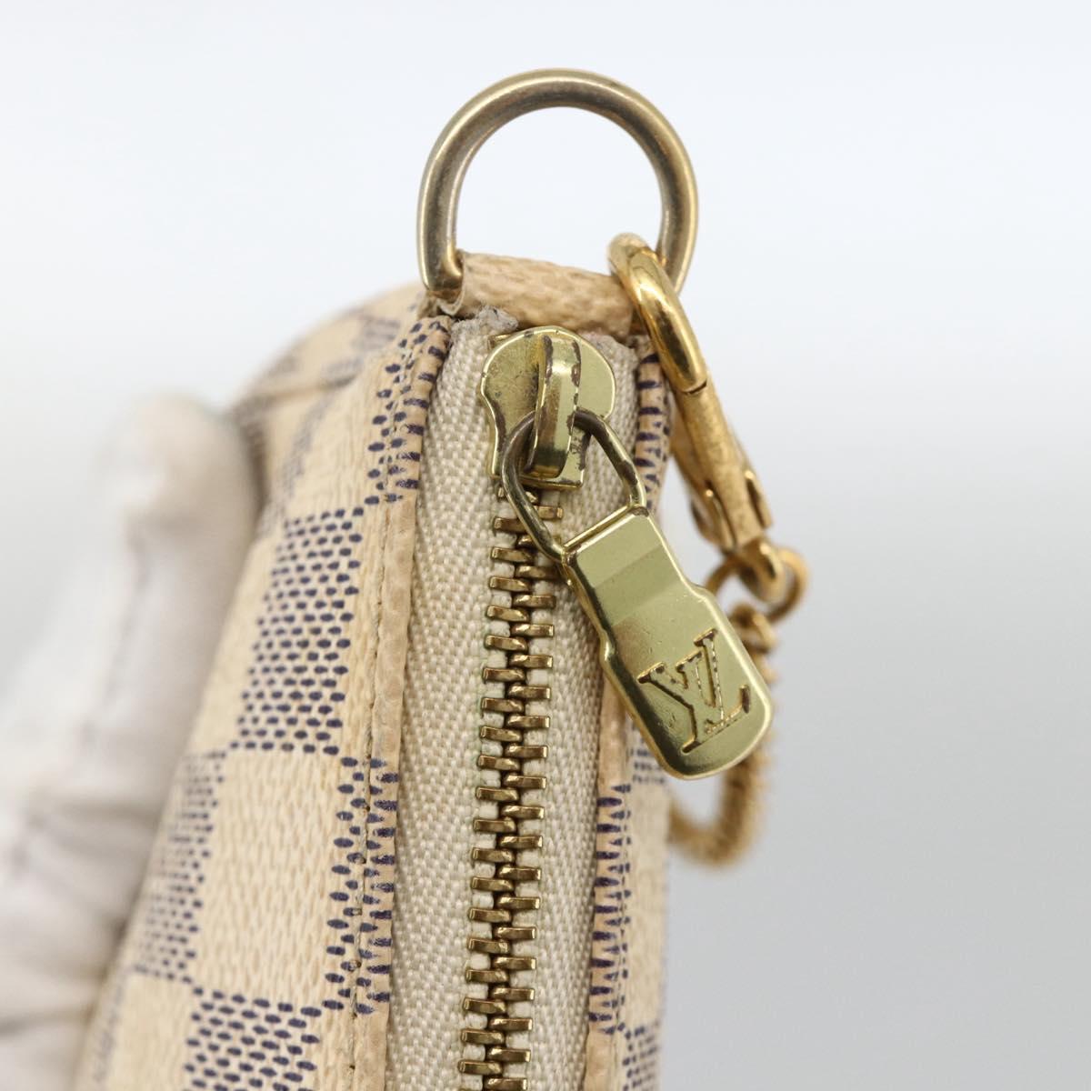 LOUIS VUITTON Damier Azur Mini Pochette Accessoires Pouch N63005 LV Auth BAZ726A