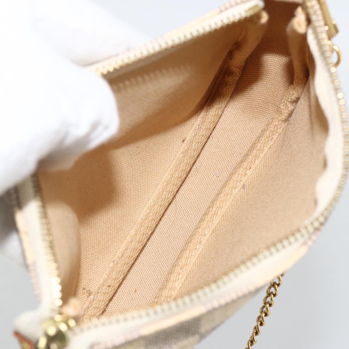 LOUIS VUITTON Damier Azur Mini Pochette Accessoires Pouch N63005 LV Auth BAZ726A