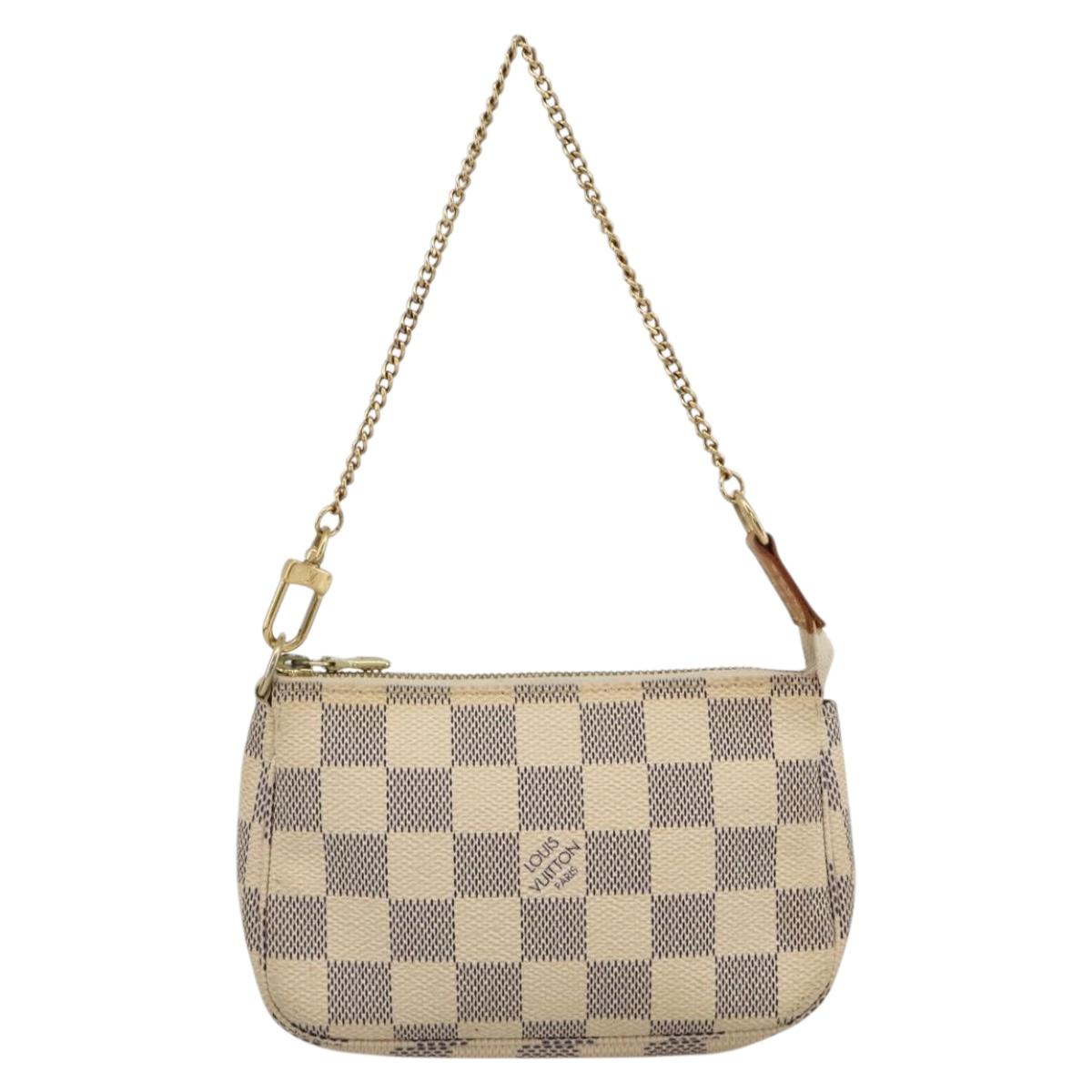 LOUIS VUITTON Damier Azur Mini Pochette Accessoires Pouch N63005 LV Auth BAZ726A