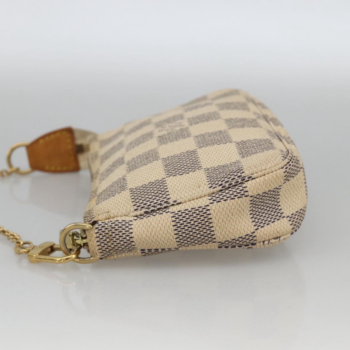 LOUIS VUITTON Damier Azur Mini Pochette Accessoires Pouch N63005 LV Auth BAZ726A