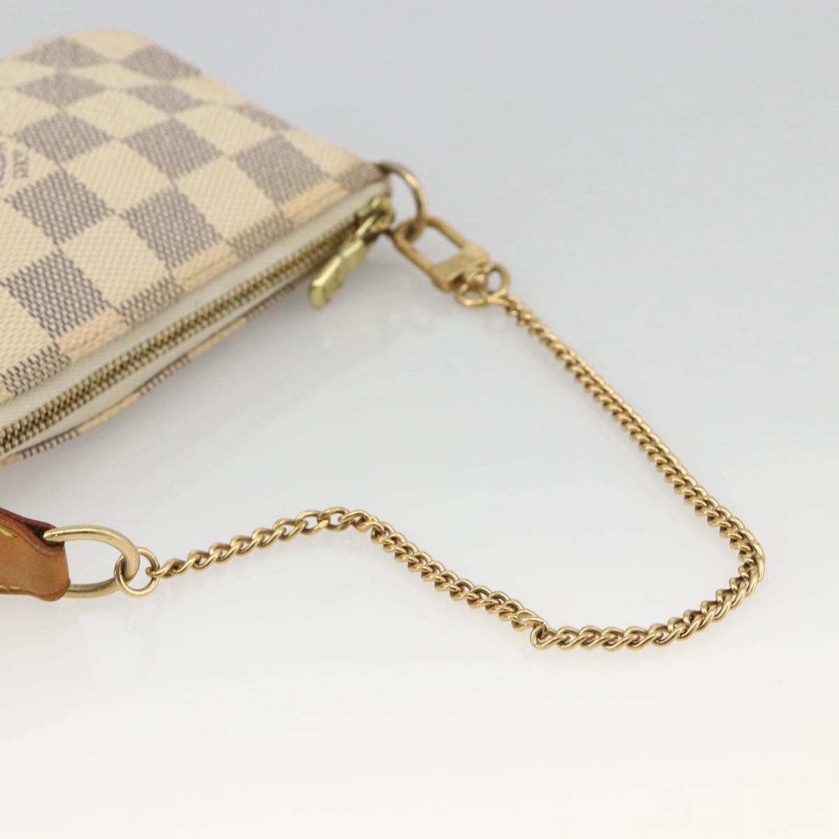 LOUIS VUITTON Damier Azur Mini Pochette Accessoires Pouch N63005 LV Auth BAZ726A