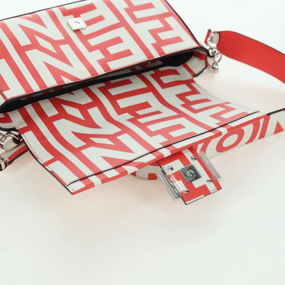 FENDI Marc Jacobs Collaboration Mamma Baguette Leather 2way Red Auth BAZ729SAM