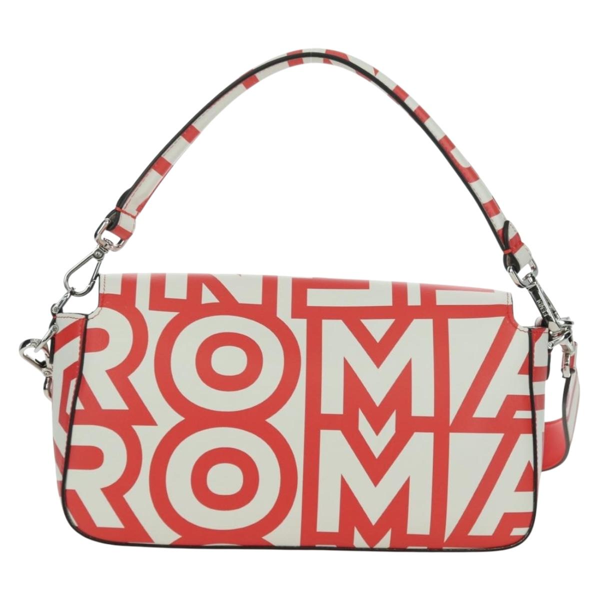 FENDI Marc Jacobs Collaboration Mamma Baguette Leather 2way Red Auth BAZ729SAM