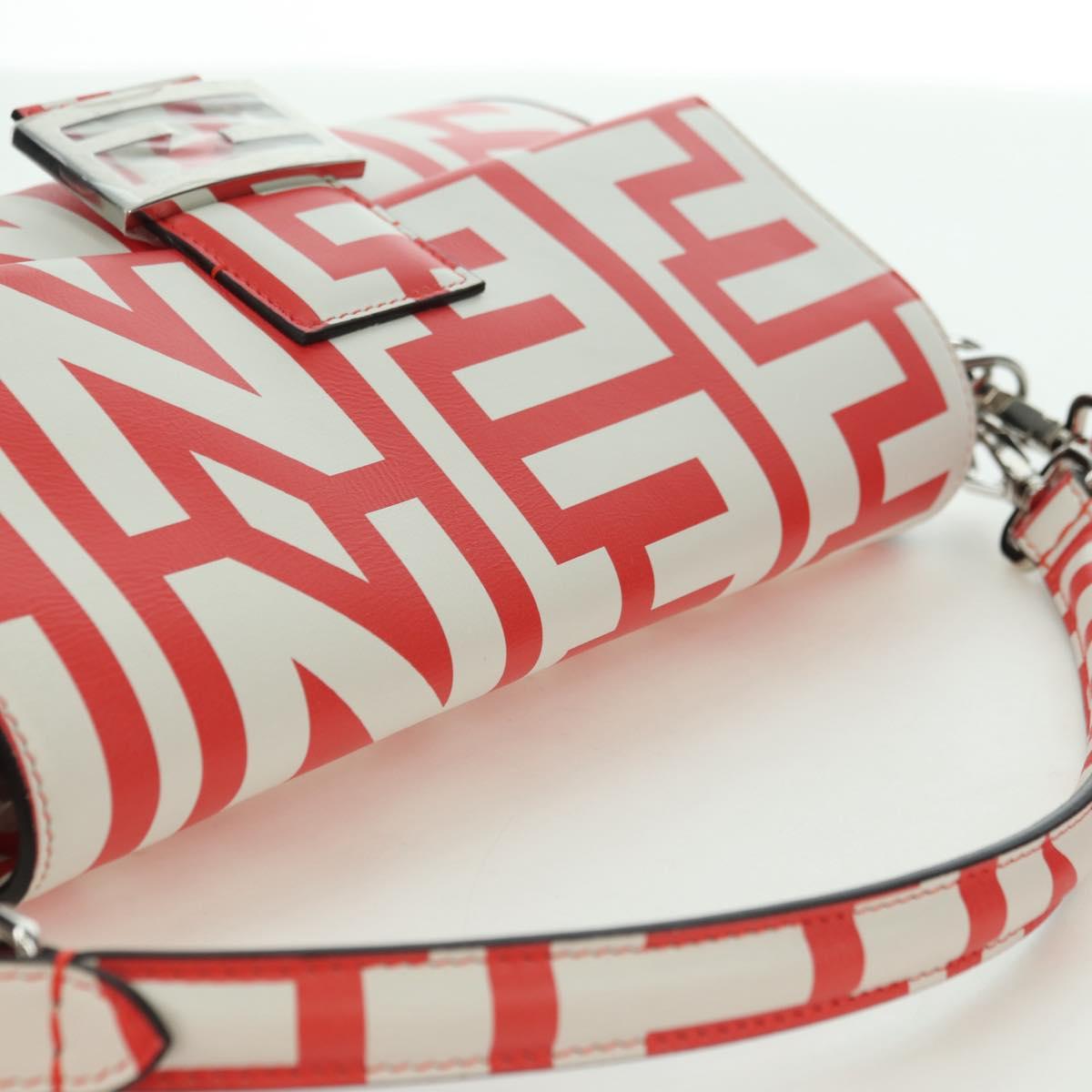 FENDI Marc Jacobs Collaboration Mamma Baguette Leather 2way Red Auth BAZ729SAM