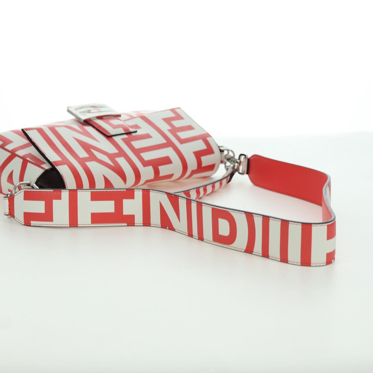 FENDI Marc Jacobs Collaboration Mamma Baguette Leather 2way Red Auth BAZ729SAM