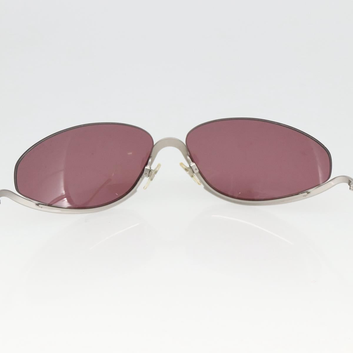 CHANEL COCO Mark Sunglasses metal Silver tone 4004 CC Auth BAZ737
