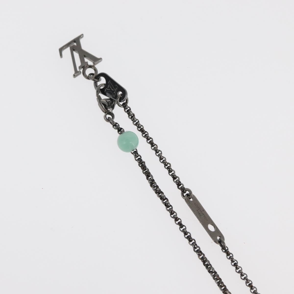 LOUIS VUITTON Collier LV Beads Necklace metal Turquoise Blue M00313 Auth BAZ738M