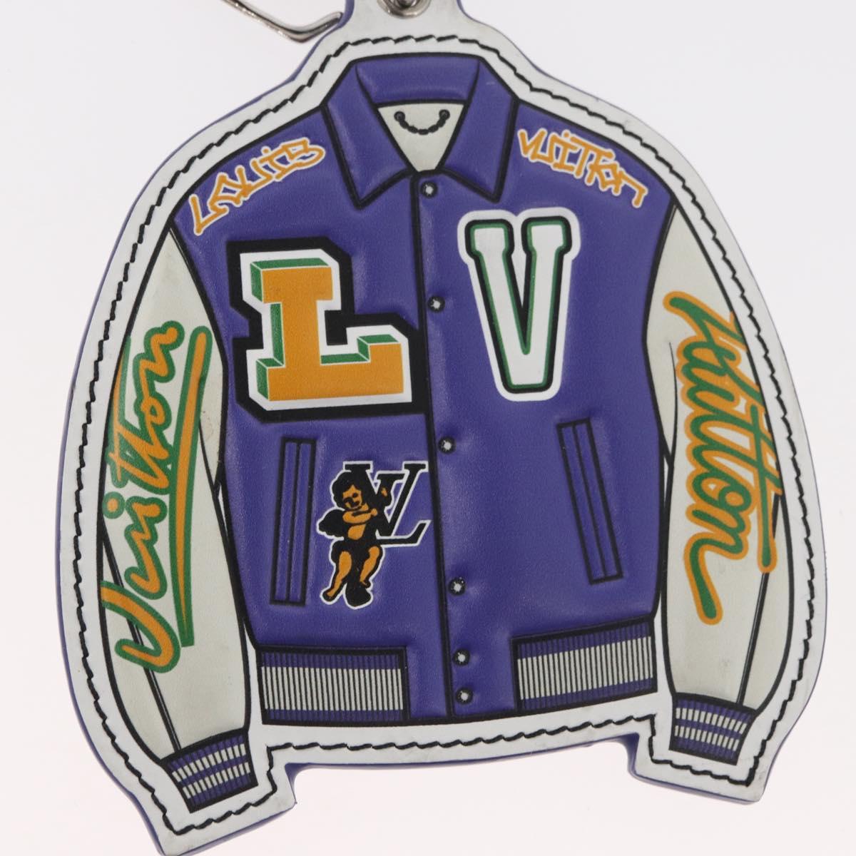 LOUIS VUITTON Porte Cles LV Varsity Jacket Charm Purple MP3385 LV Auth BAZ739SAM
