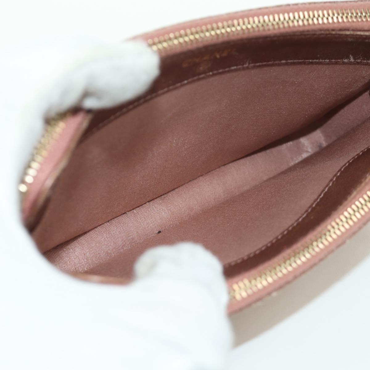 CHANEL Matelasse Chain Wallet Shoulder Bag Leather Pink Gold CC Auth BAZ741V
