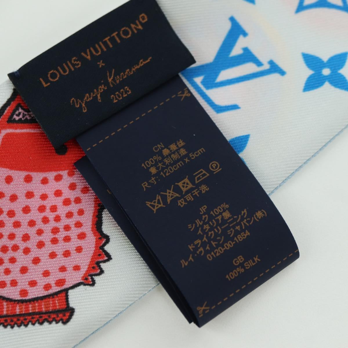 LOUIS VUITTON Yayoi Kusama Face Bando BB Scarf Silk Blue M78313 LV Auth BAZ743M