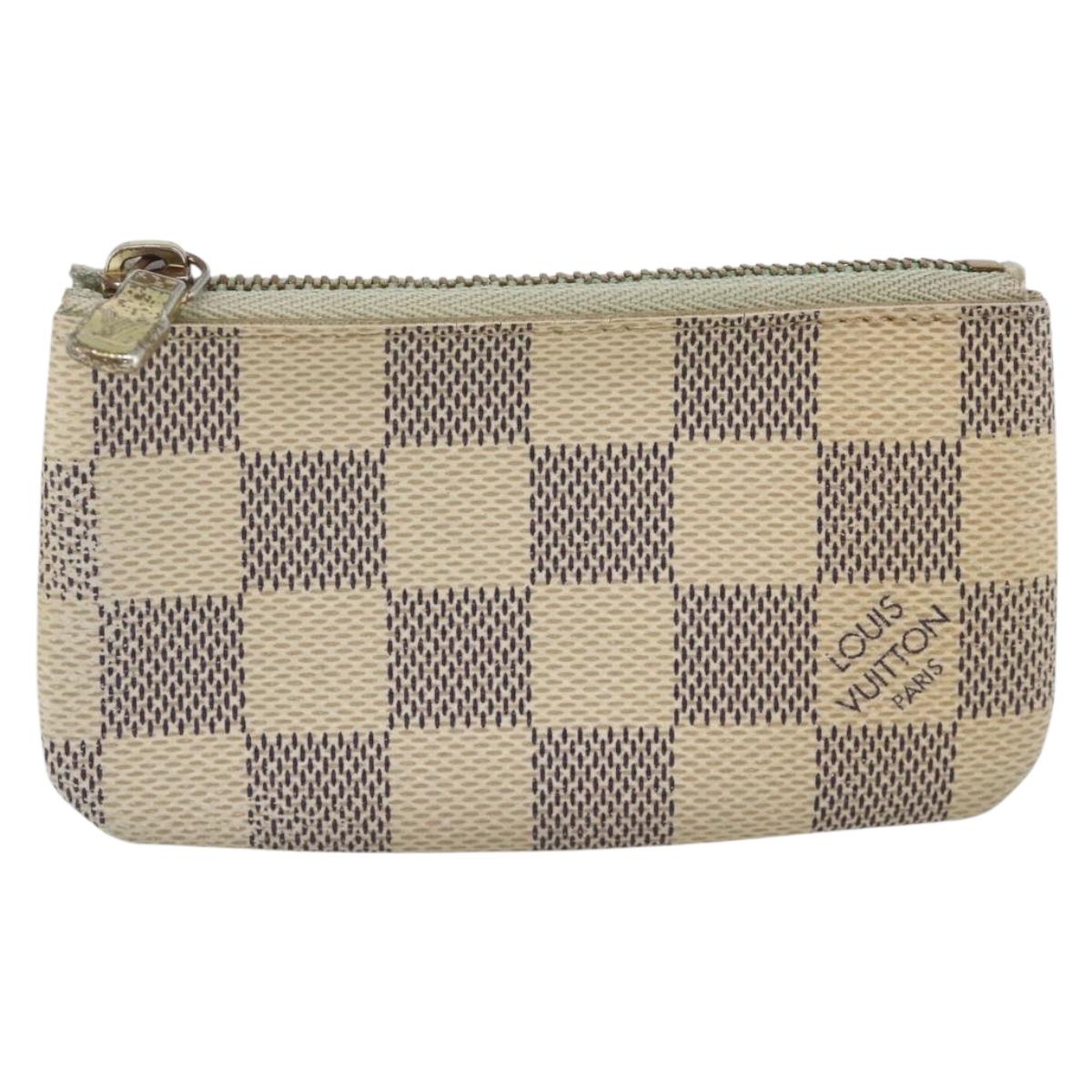 LOUIS VUITTON Damier Azur Pochette Cles Coin Purse N62659 LV Auth BAZ751