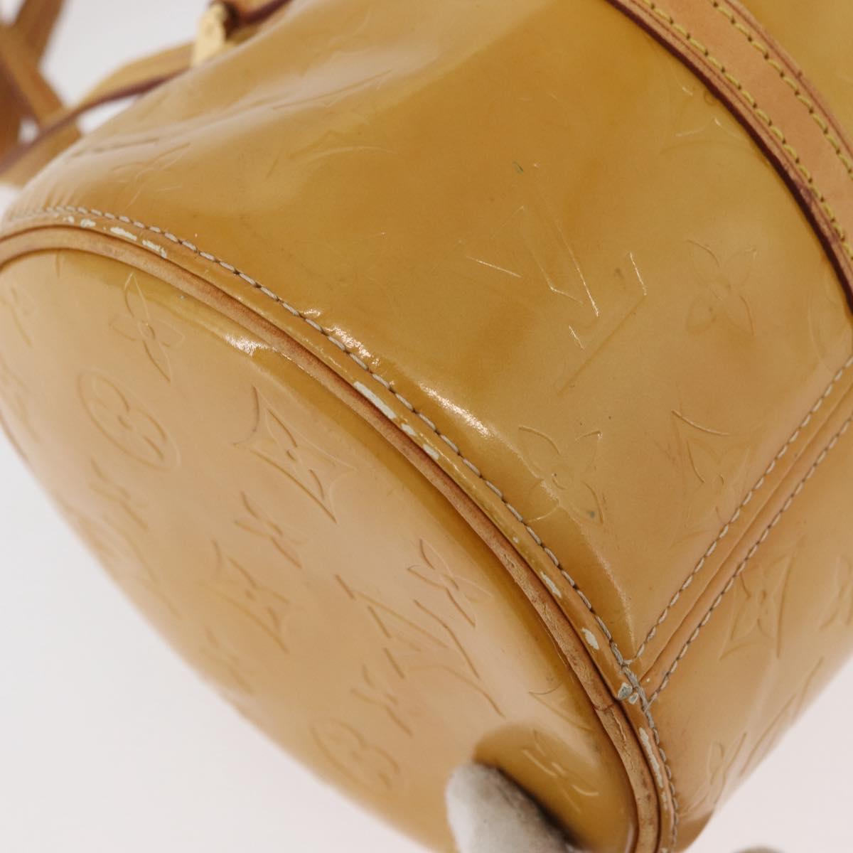 LOUIS VUITTON Monogram Vernis Bedford Hand Bag Beige M91006 LV Auth BAZ767