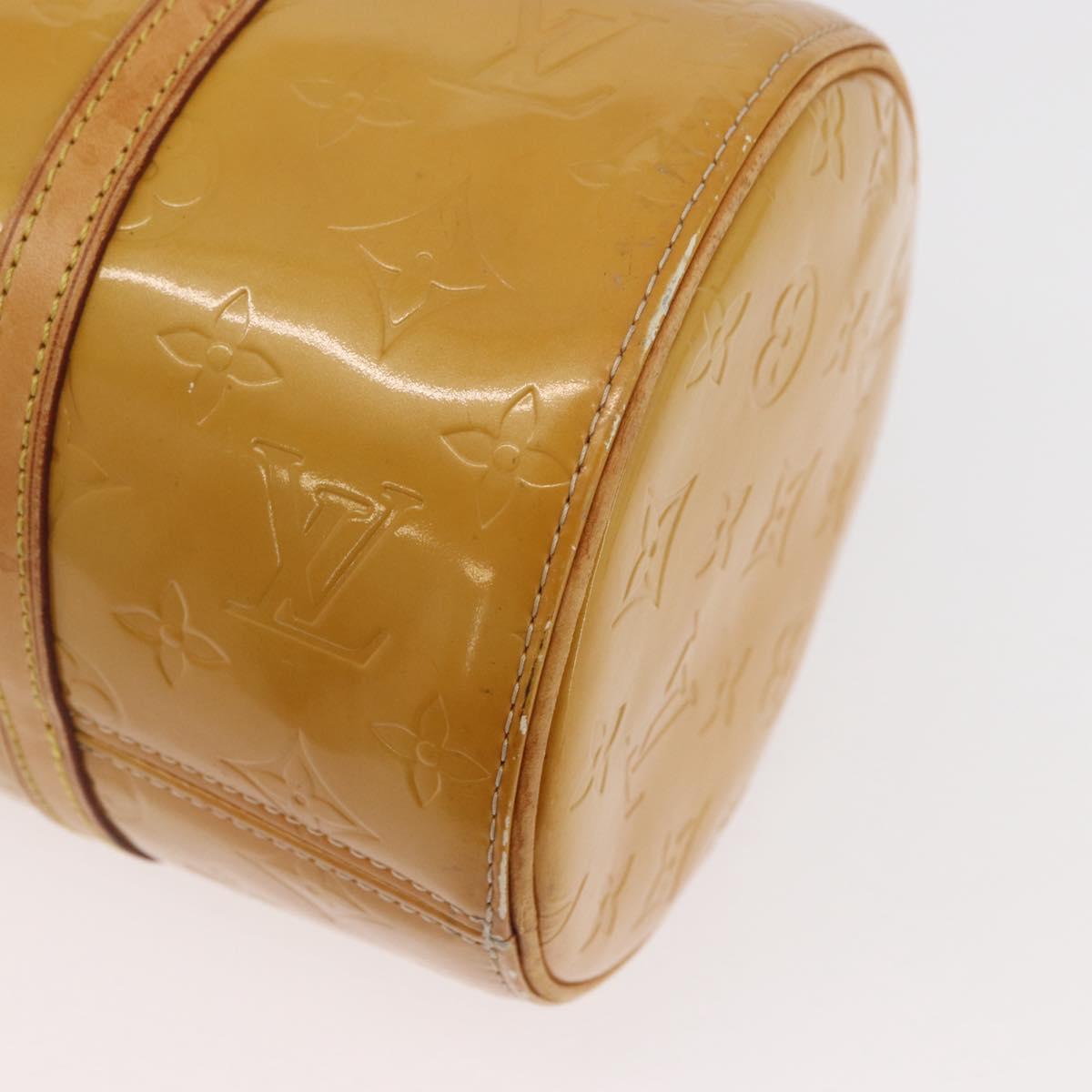 LOUIS VUITTON Monogram Vernis Bedford Hand Bag Beige M91006 LV Auth BAZ767