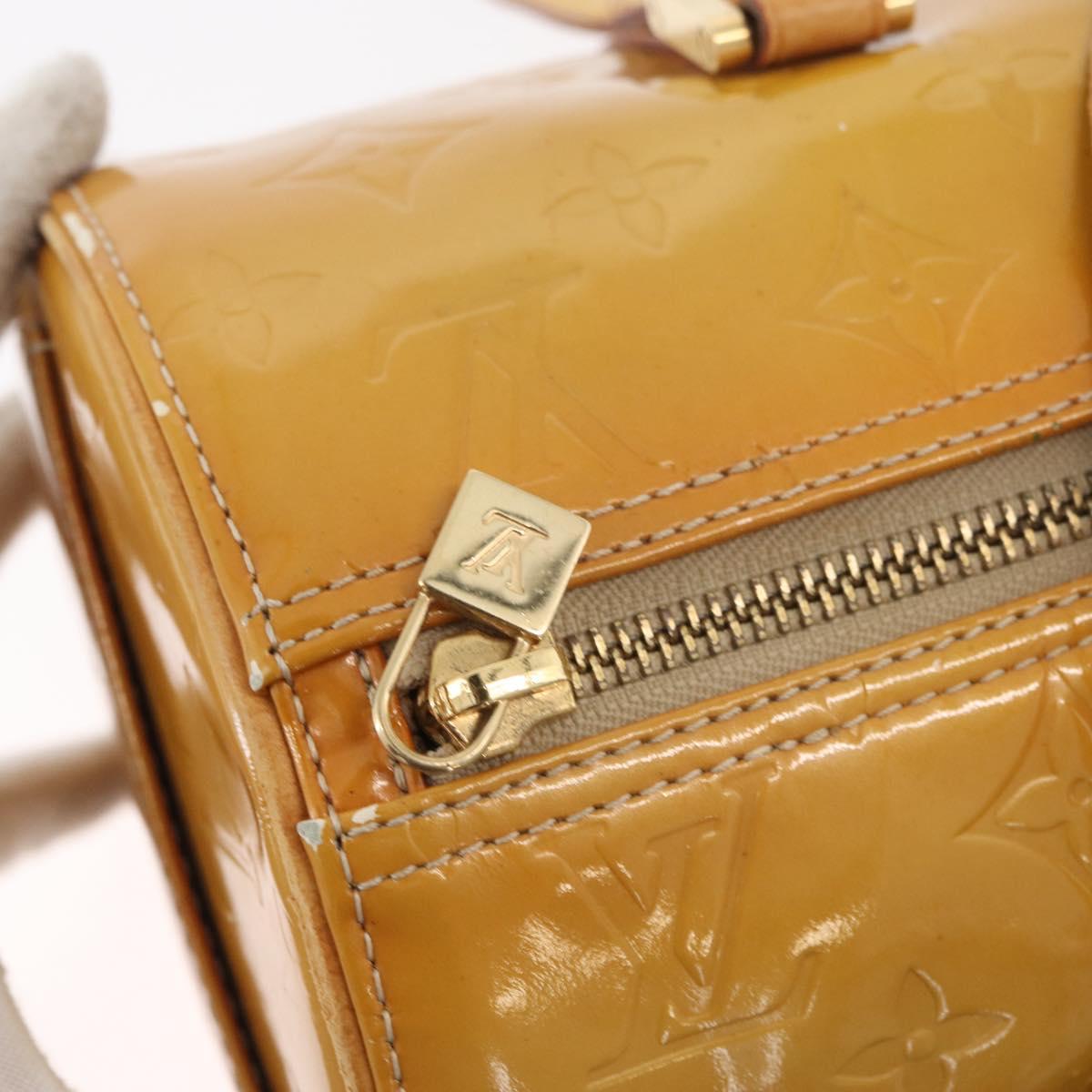 LOUIS VUITTON Monogram Vernis Bedford Hand Bag Beige M91006 LV Auth BAZ767