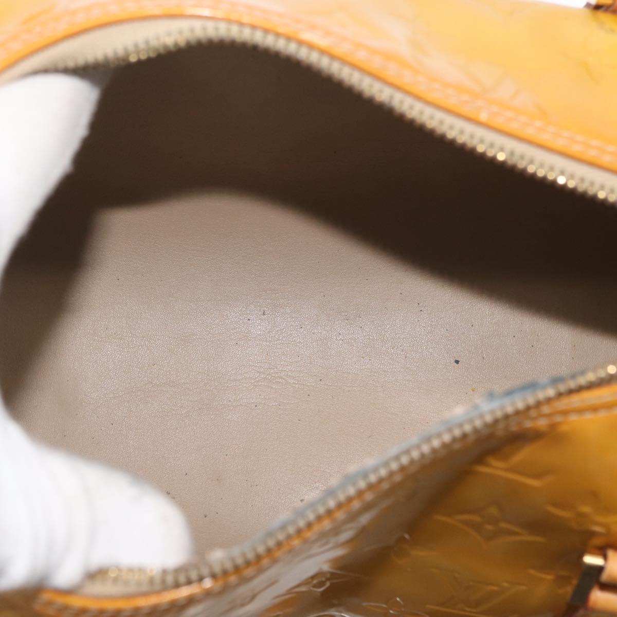 LOUIS VUITTON Monogram Vernis Bedford Hand Bag Beige M91006 LV Auth BAZ767