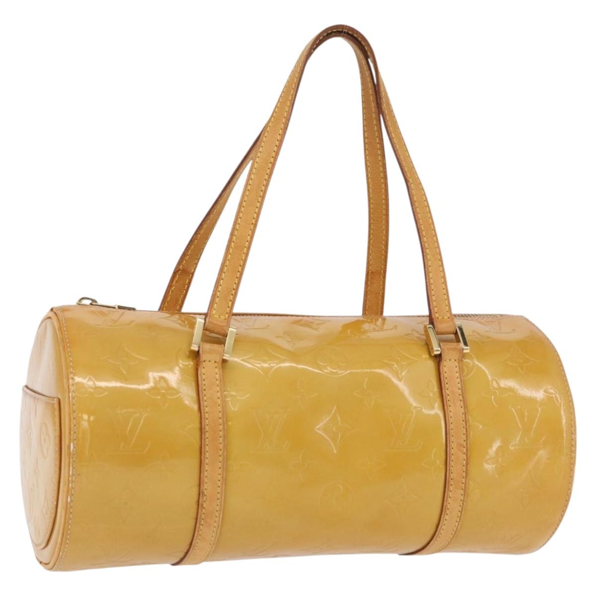 LOUIS VUITTON Monogram Vernis Bedford Hand Bag Beige M91006 LV Auth BAZ767