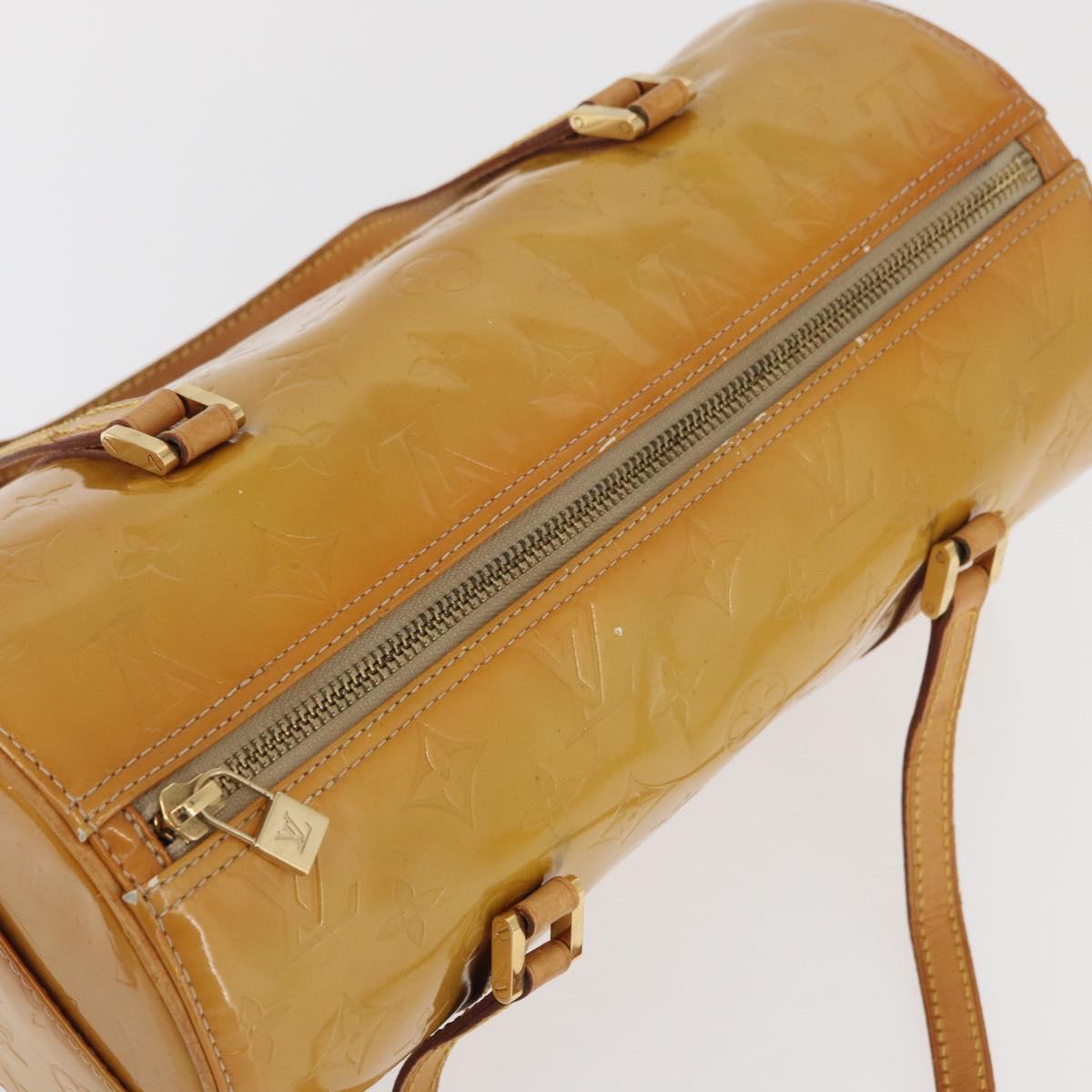 LOUIS VUITTON Monogram Vernis Bedford Hand Bag Beige M91006 LV Auth BAZ767