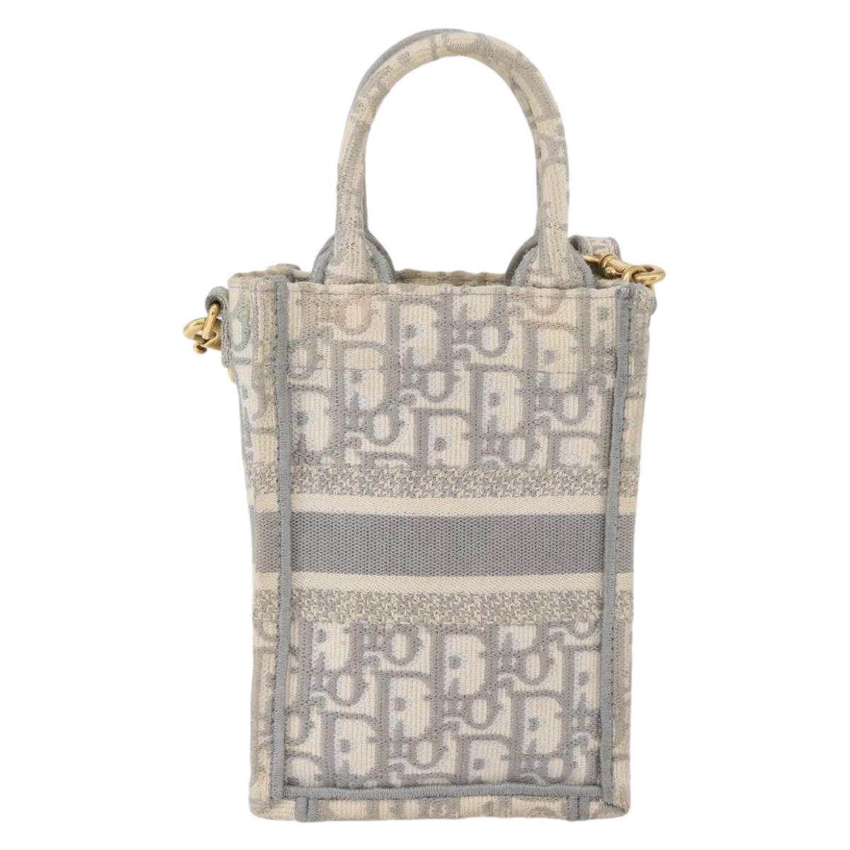 Christian Dior Trotter Canvas Book Tote Vertical Bag Mini Bag 2way Auth BAZ782A