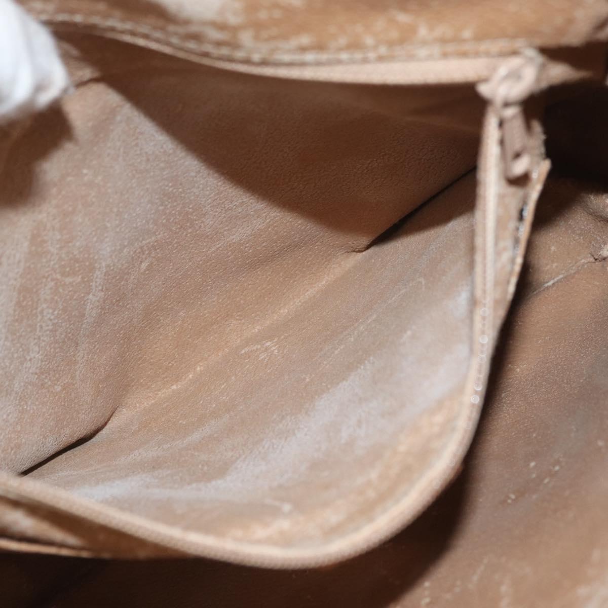 CELINE Macadam Canvas Shoulder Bag PVC Leather Brown Gold Auth BAZ794