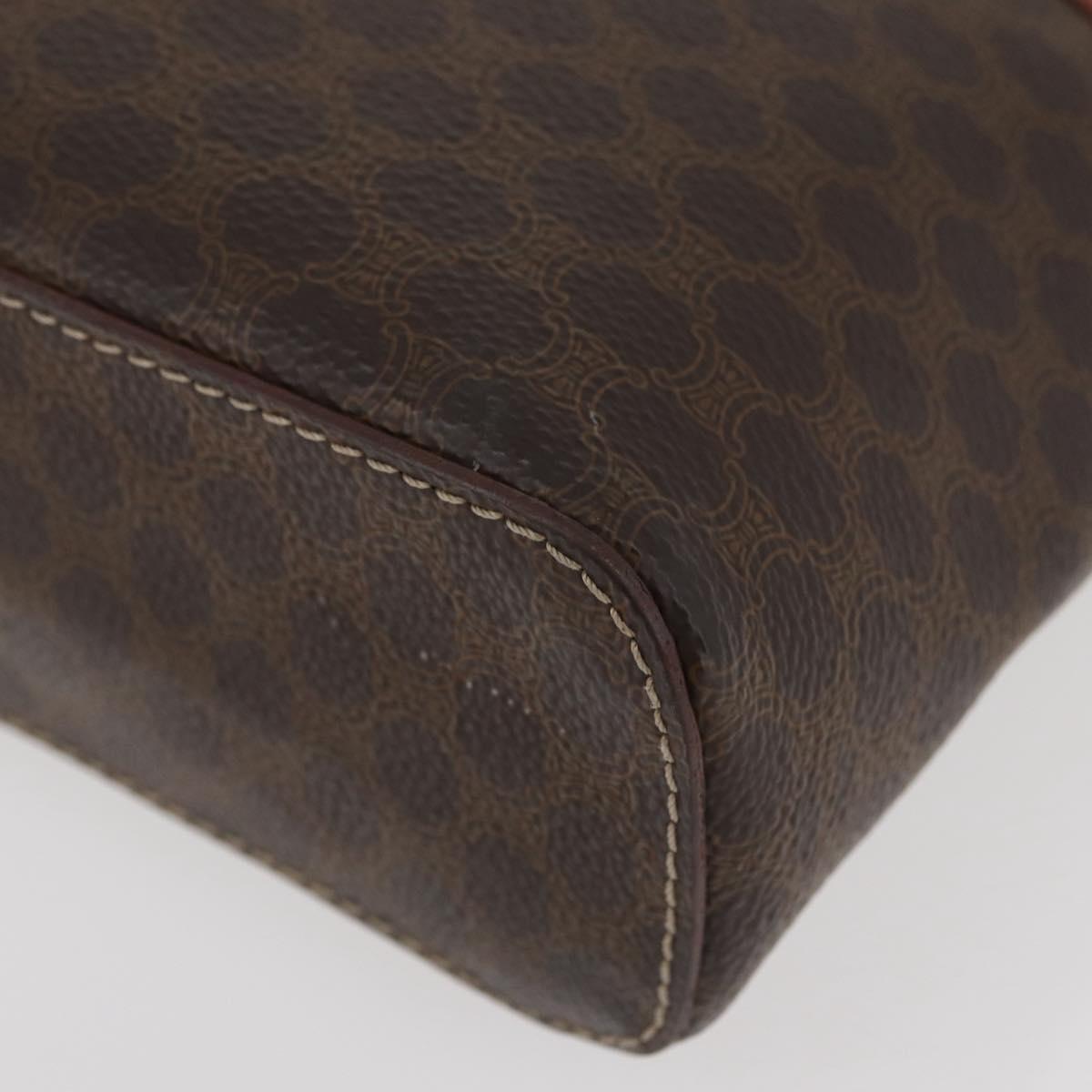 CELINE Macadam Canvas Hand Bag PVC Leather Brown Gold Auth BAZ799