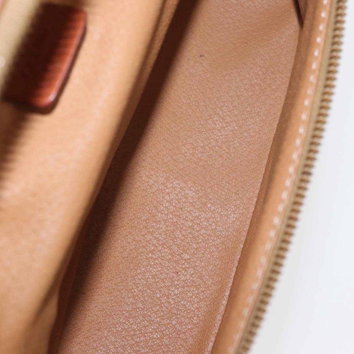 CELINE Macadam Canvas Hand Bag PVC Leather Brown Gold Auth BAZ799