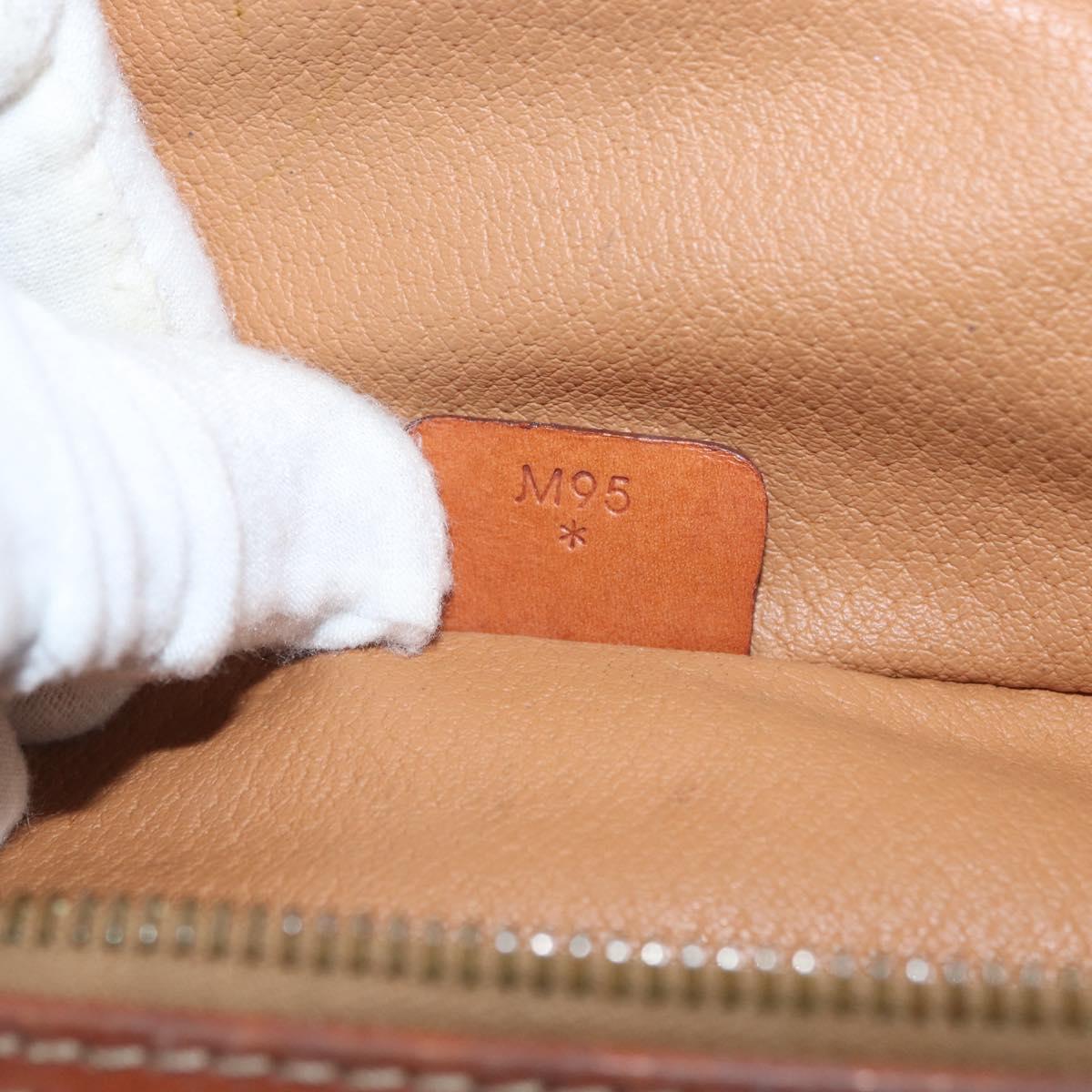 CELINE Macadam Canvas Hand Bag PVC Leather Brown Gold Auth BAZ799