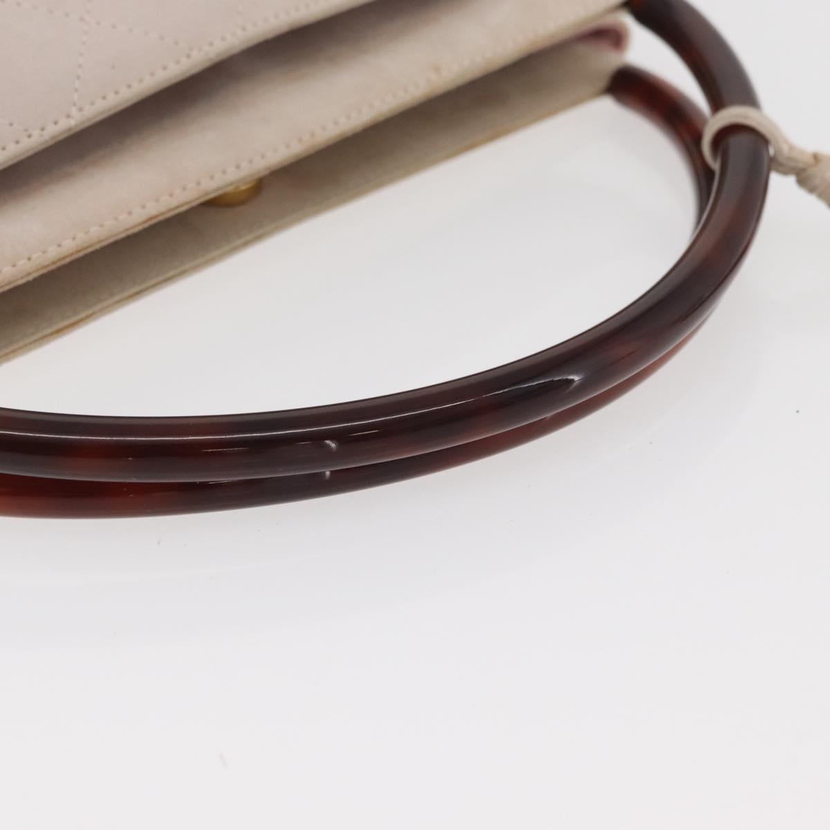 CHANEL Hand Bag Suede Pink Gold CC Auth BAZ810A