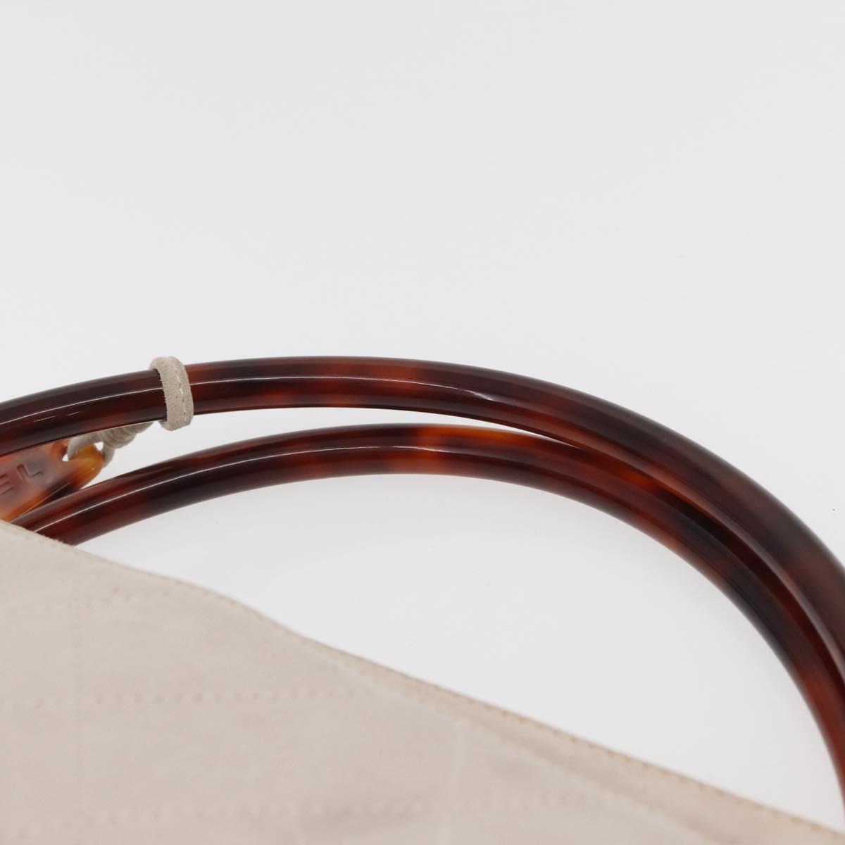 CHANEL Hand Bag Suede Pink Gold CC Auth BAZ810A