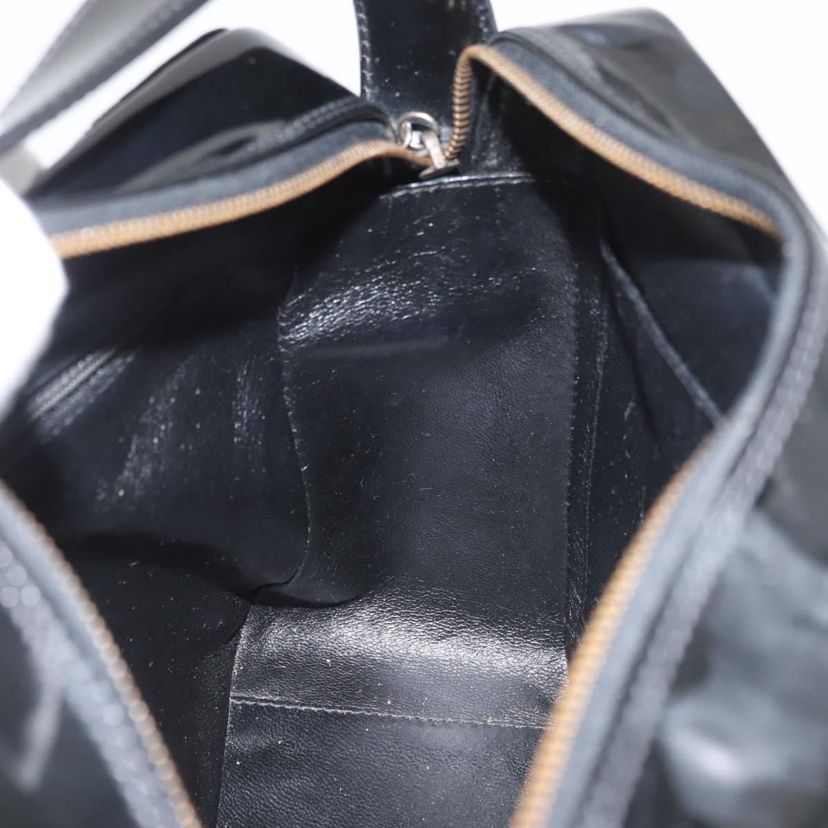 CHANEL Bicolore Shoulder Bag Patent leather Black Silver CC Auth BAZ811A