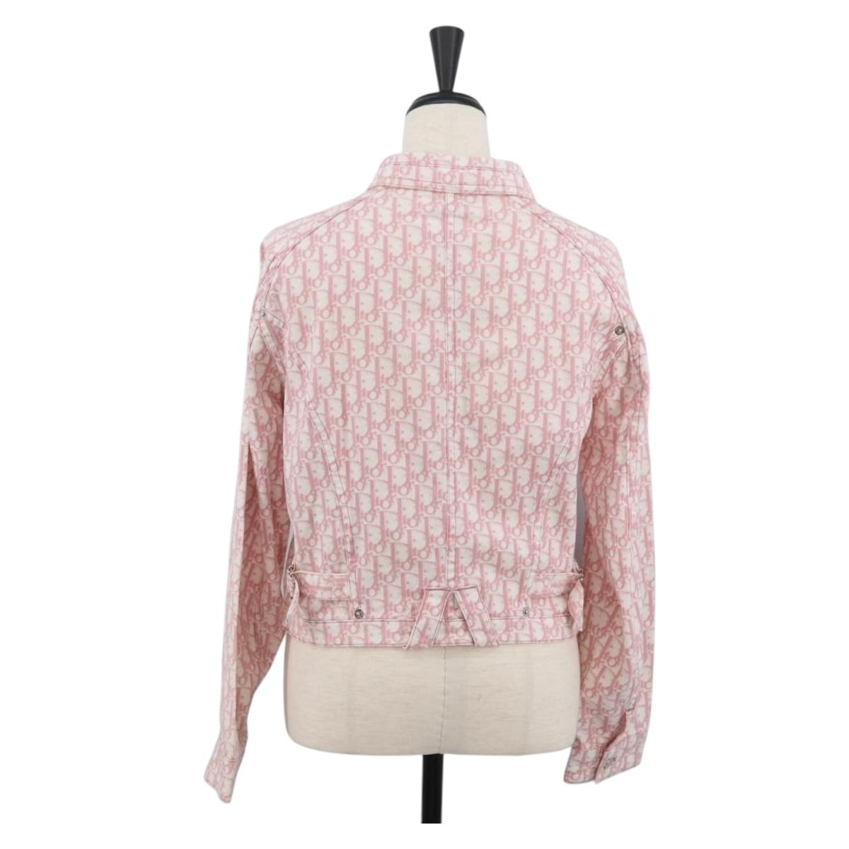 Christian Dior Trotter Canvas Jacket Pink Auth BAZ825SAM