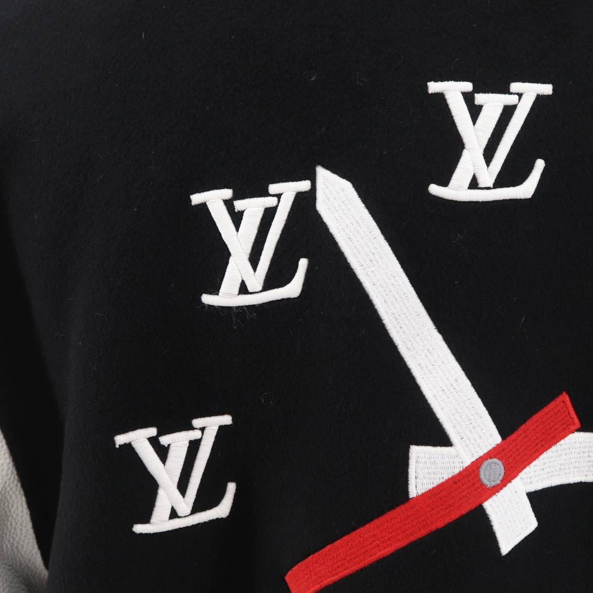 LOUIS VUITTON Puppet Baseball Jacket Wool Black 1A8PML LV Auth BAZ826SM