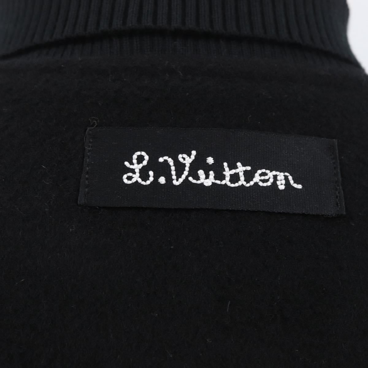 LOUIS VUITTON Puppet Baseball Jacket Wool Black 1A8PML LV Auth BAZ826SM