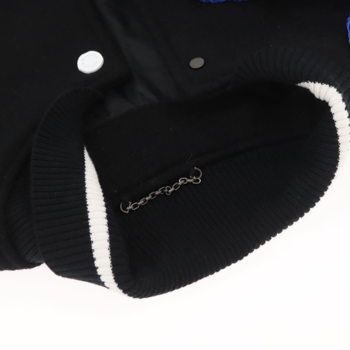 LOUIS VUITTON Puppet Baseball Jacket Wool Black 1A8PML LV Auth BAZ826SM
