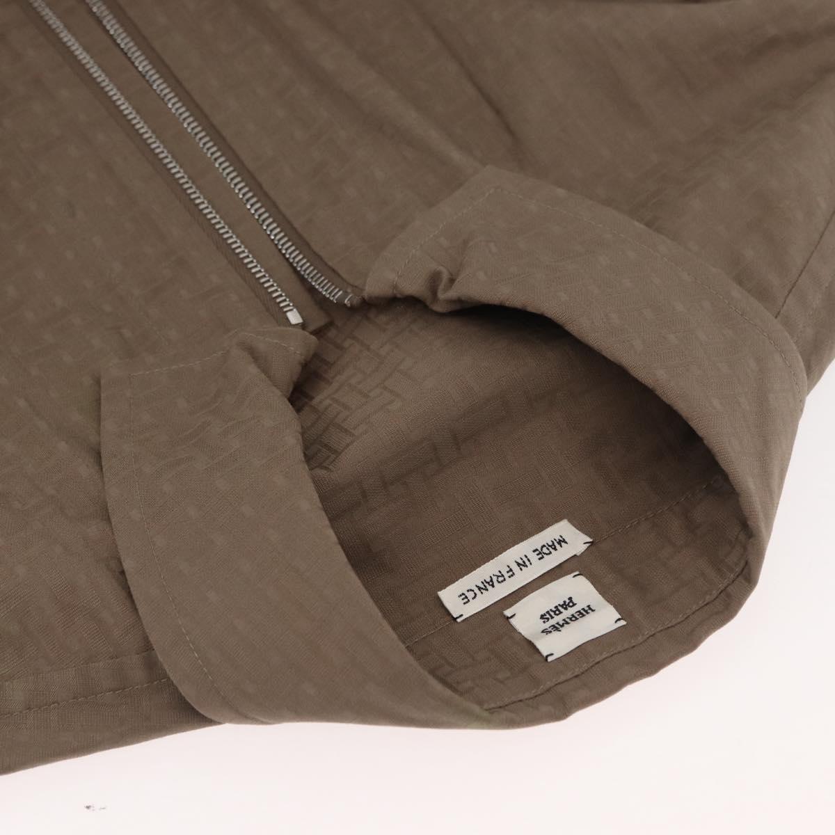 HERMES Granturararara One Piece Shirt Cotton Beige 3H0544DH Auth BAZ827M