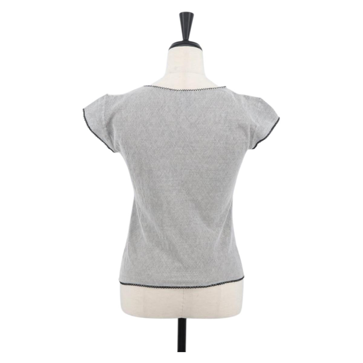 CHANEL COCO Mark Cut And Sew Cotton Black White P23429V13551 CC Auth BAZ828M