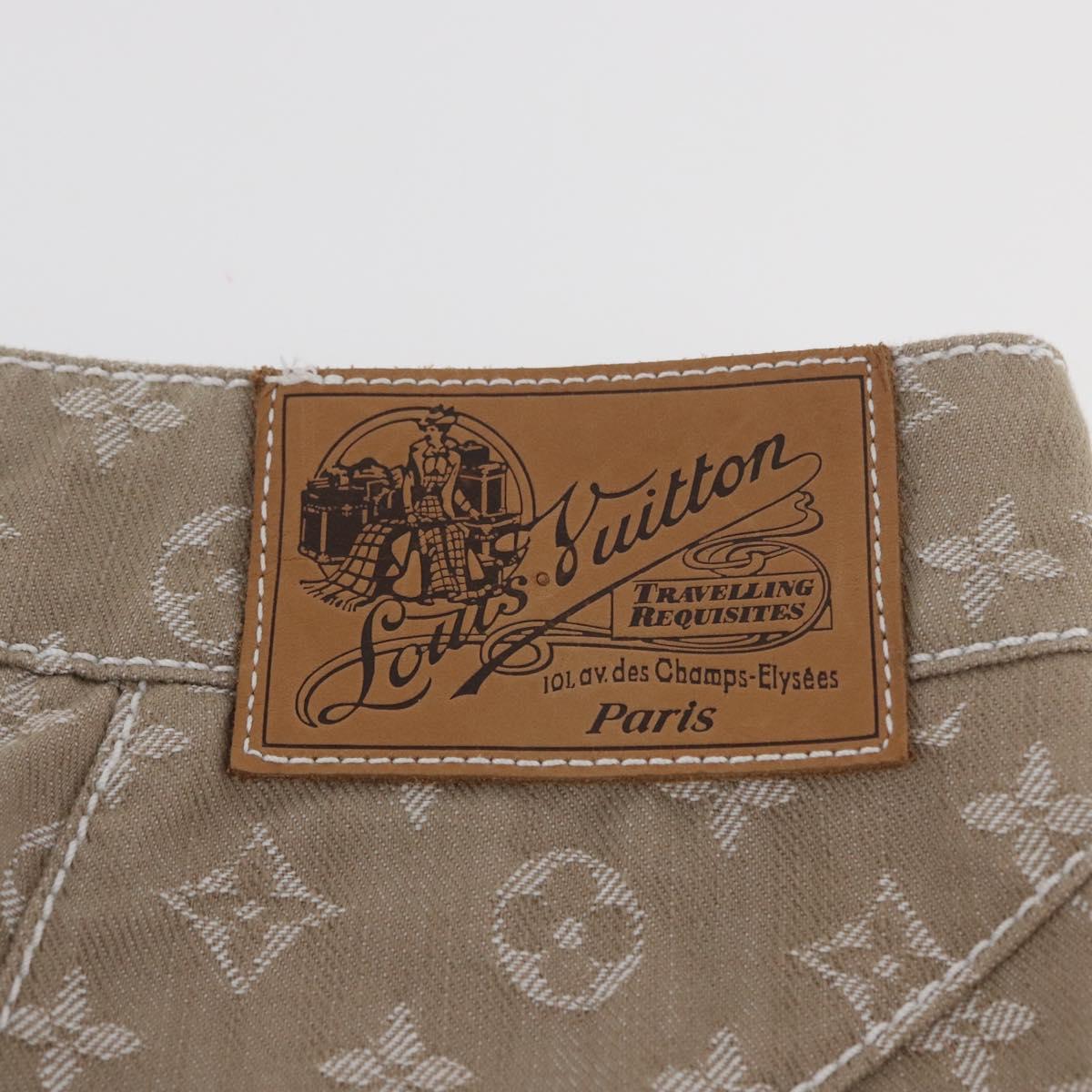 LOUIS VUITTON Monogram Denim skirt Beige LV Auth BAZ833SAM