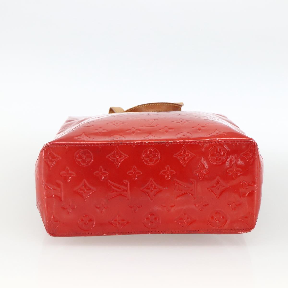 LOUIS VUITTON Monogram Vernis Reade MM Hand Bag Red Rouge M91086 LV Auth BAZ846