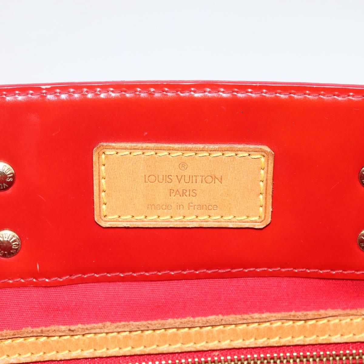 LOUIS VUITTON Monogram Vernis Reade MM Hand Bag Red Rouge M91086 LV Auth BAZ846