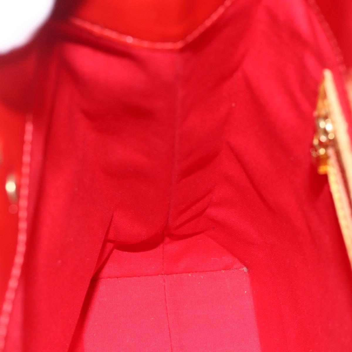 LOUIS VUITTON Monogram Vernis Reade MM Hand Bag Red Rouge M91086 LV Auth BAZ846